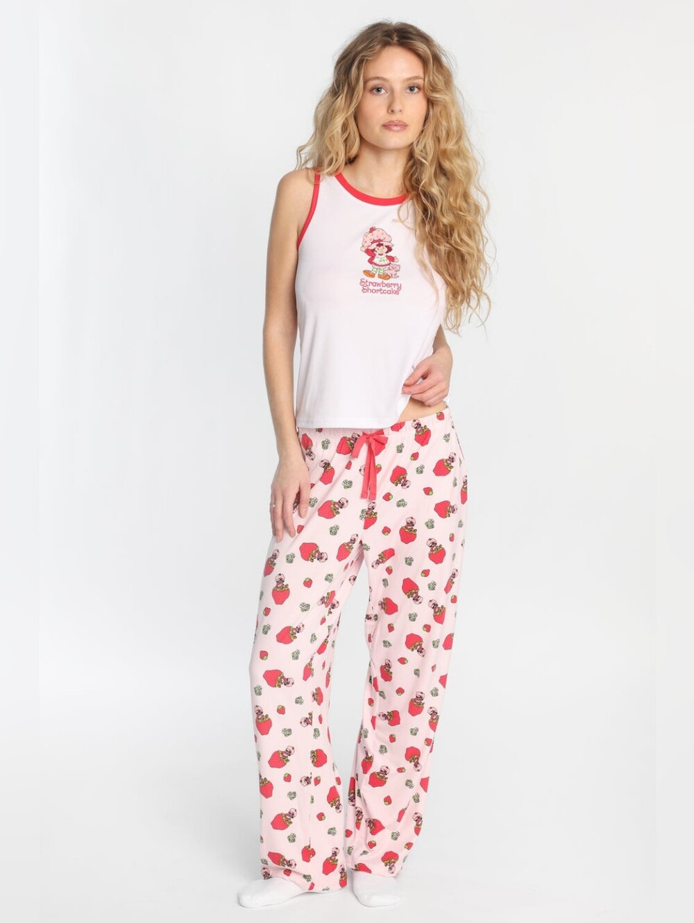NWT Strawberry Shortcake : Strawberry Print Pink Tank & Pant Sleep Set
